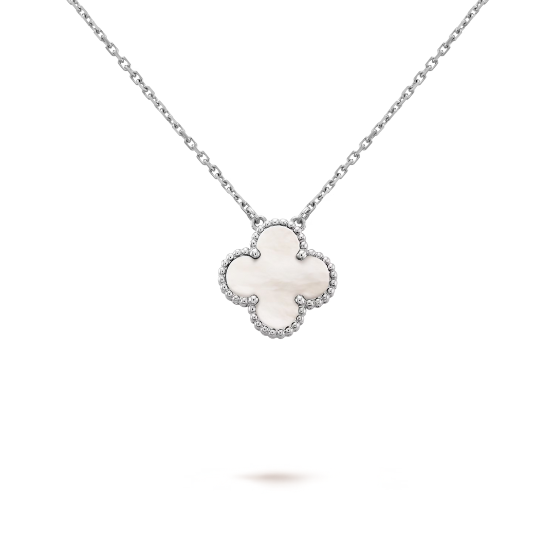 CLOVER - White/Silver Necklace