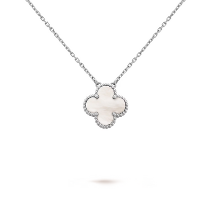 CLOVER - White/Silver Necklace