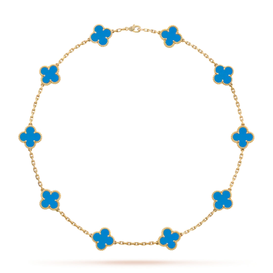 CLOVER - 10 Motive Blue Necklace