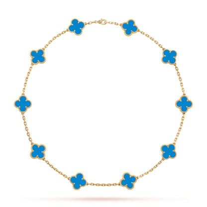 CLOVER - 10 Motive Blue Necklace