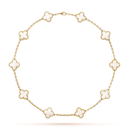 CLOVER - 10 Motive White Necklace