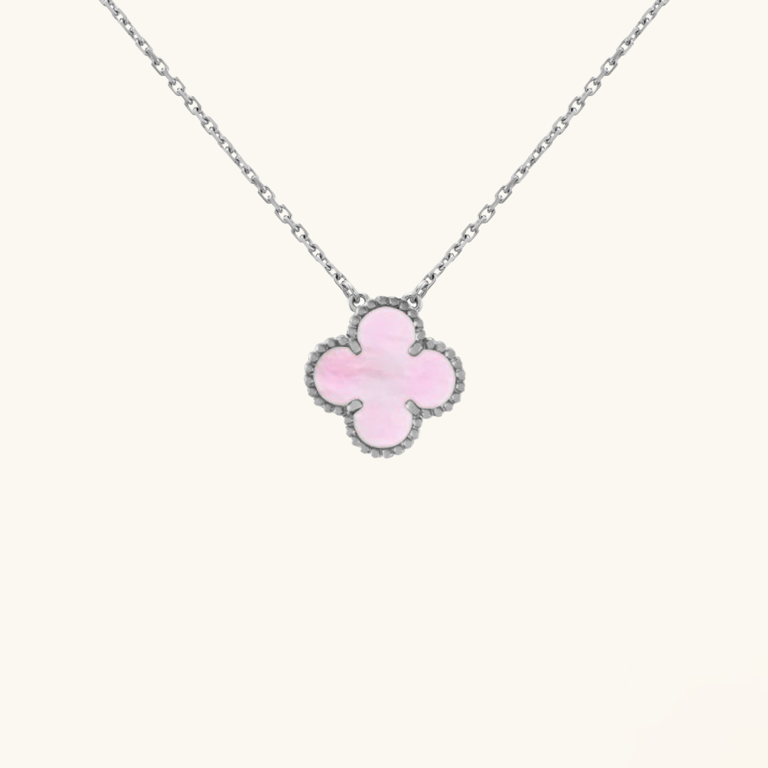 CLOVER - Pink/Silver Necklace