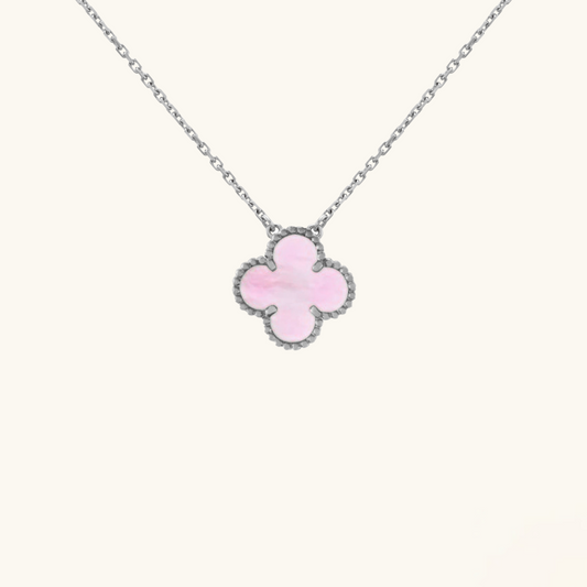 CLOVER - Pink/Silver Necklace