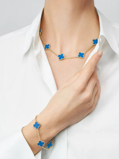 CLOVER - 10 Motive Blue Necklace