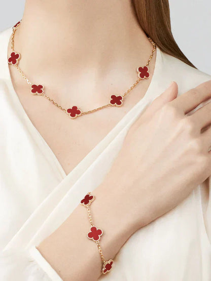 CLOVER - 10 Motive Red Necklace