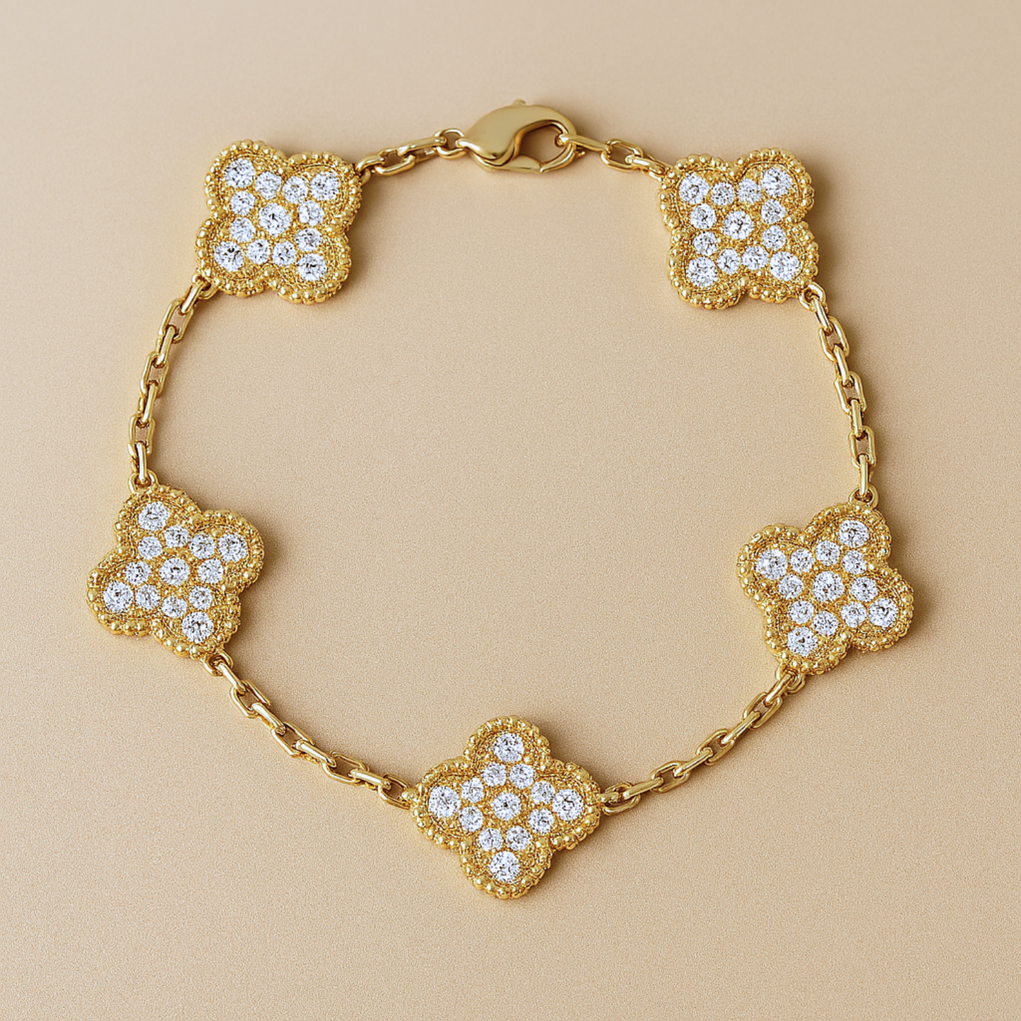CLOVER - Gold Zircon Bracelet