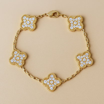 CLOVER - Gold Zircon Bracelet