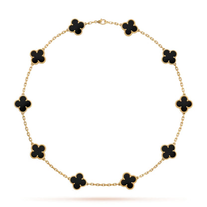 CLOVER | 10 Motive Black Necklace