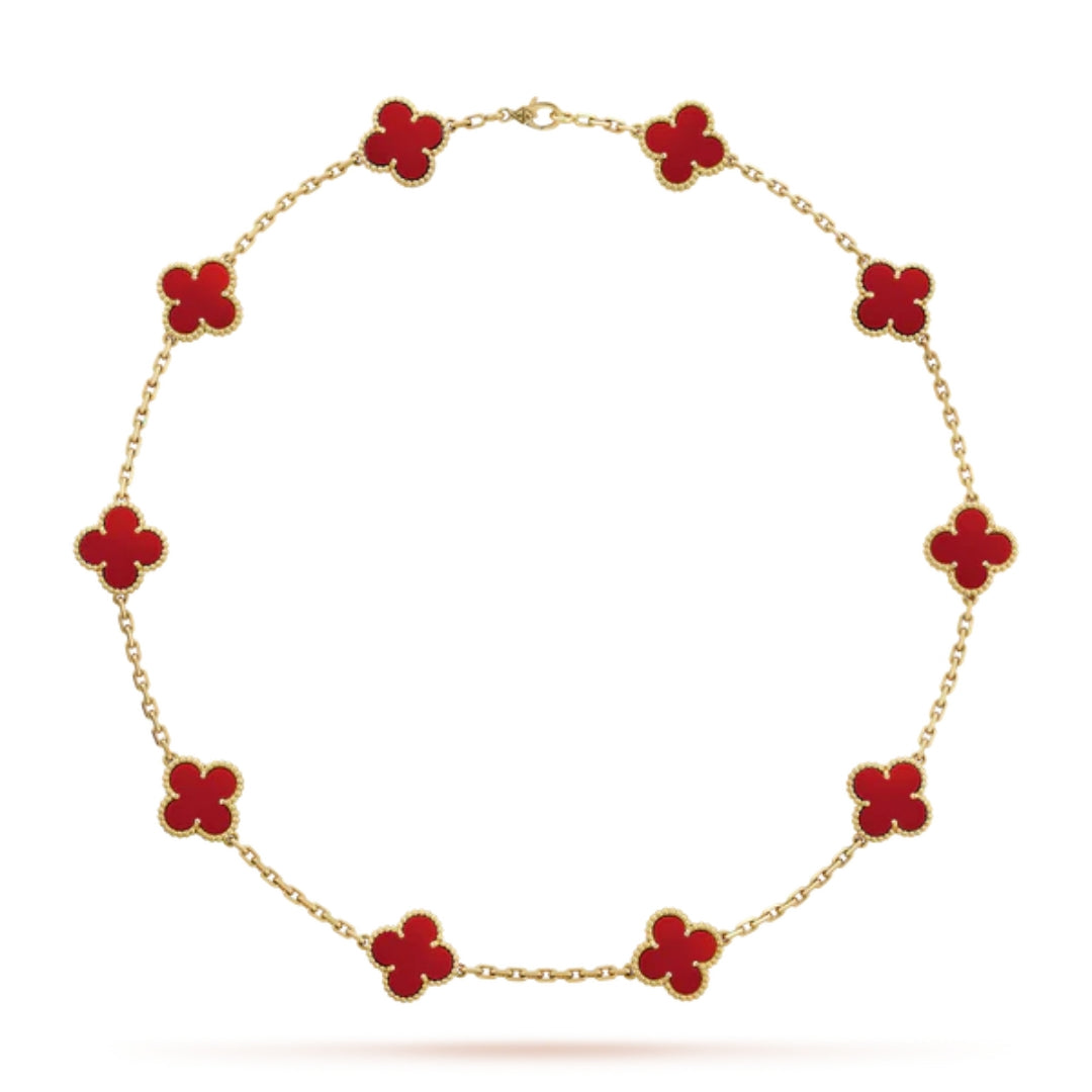 CLOVER - 10 Motive Red Necklace