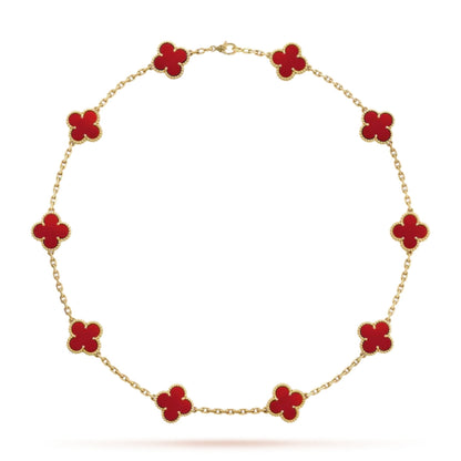 CLOVER - 10 Motive Red Necklace