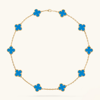 CLOVER - 10 Motive Blue Necklace