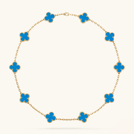 CLOVER - 10 Motive Blue Necklace