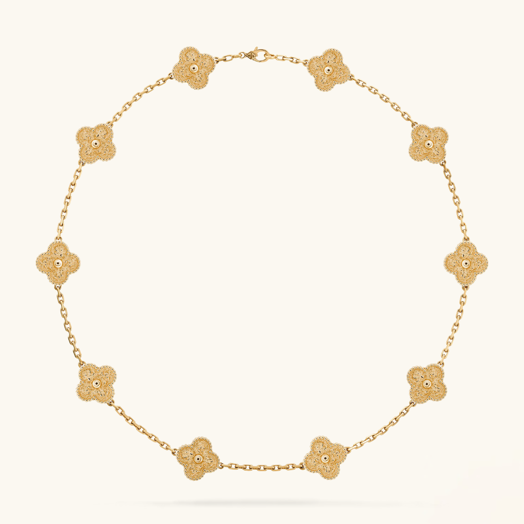 CLOVER - 10 Motive Gold Necklace