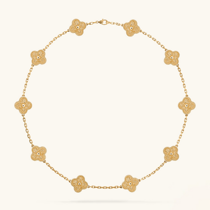CLOVER - 10 Motive Gold Necklace