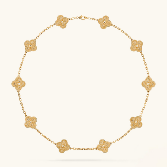 CLOVER - 10 Motive Gold Necklace