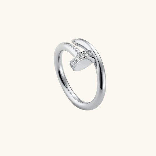 ELEGANCE NAIL - Silver Zircon Ring