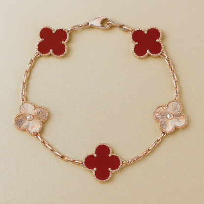 CLOVER - Rose Crystal Red Bracelet