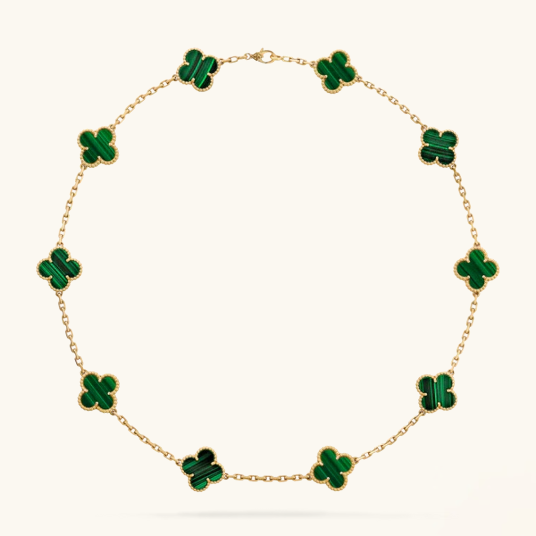 CLOVER - 10 Motive Green Necklace