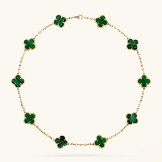CLOVER - 10 Motive Green Necklace