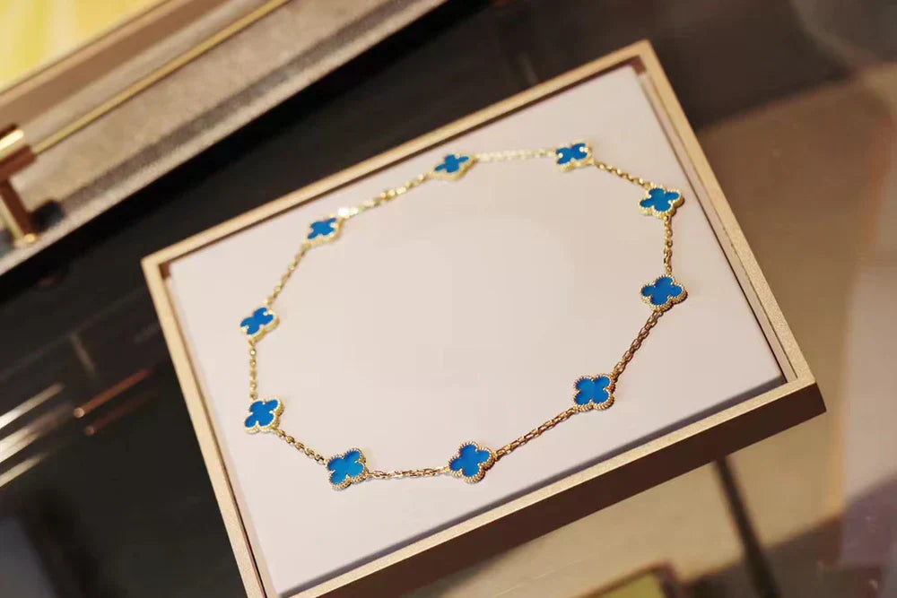 CLOVER - 10 Motive Blue Necklace