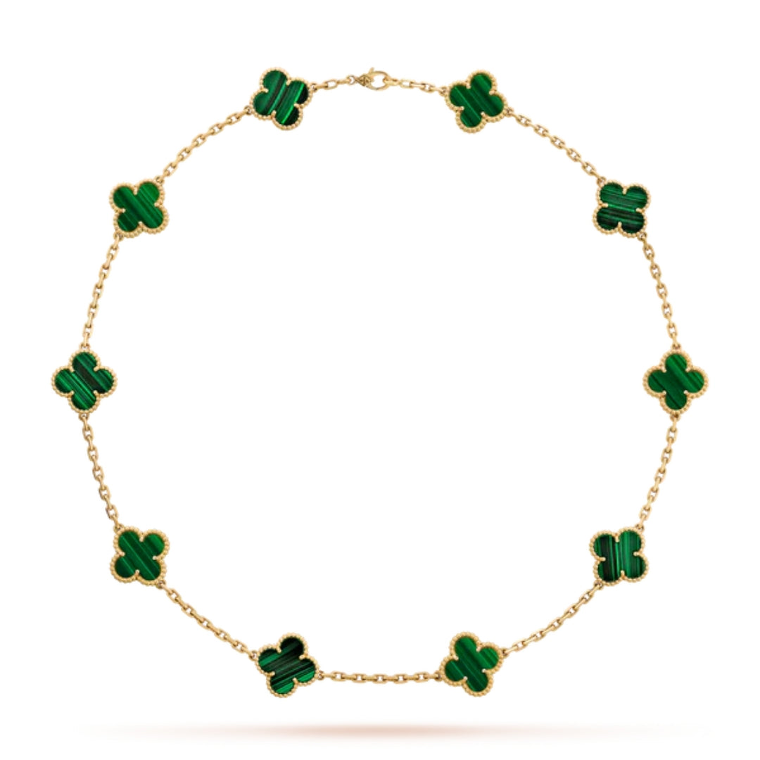 CLOVER - 10 Motive Green Necklace