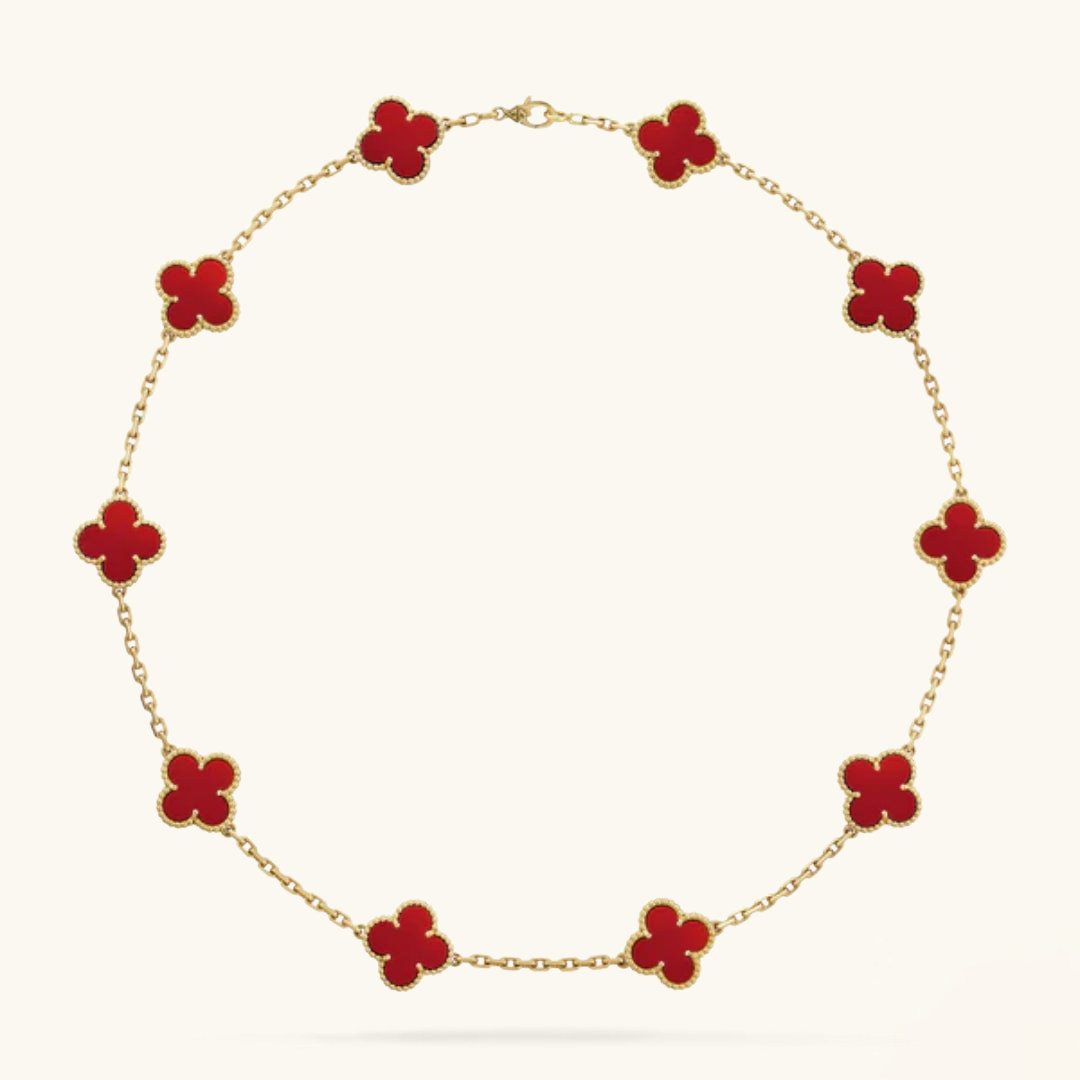 CLOVER - 10 Motive Red Necklace