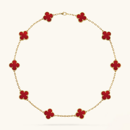 CLOVER - 10 Motive Red Necklace