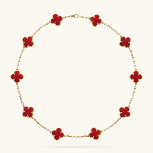 CLOVER - 10 Motive Red Necklace