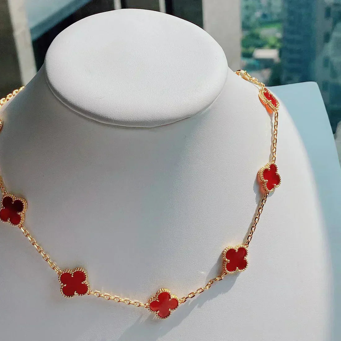 CLOVER - 10 Motive Red Necklace