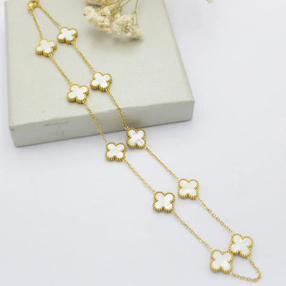 CLOVER - 10 Motive White Necklace