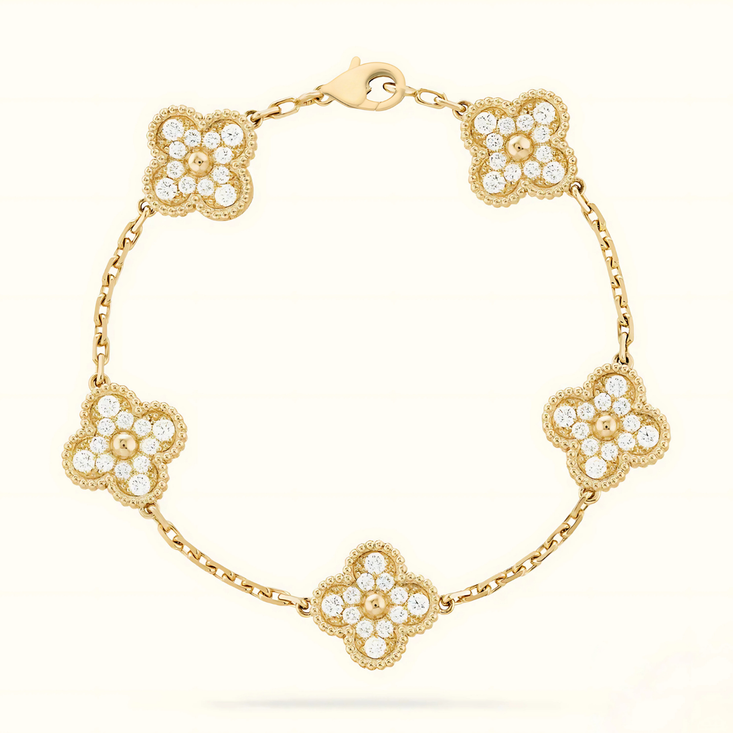 CLOVER - Gold Zircon Bracelet