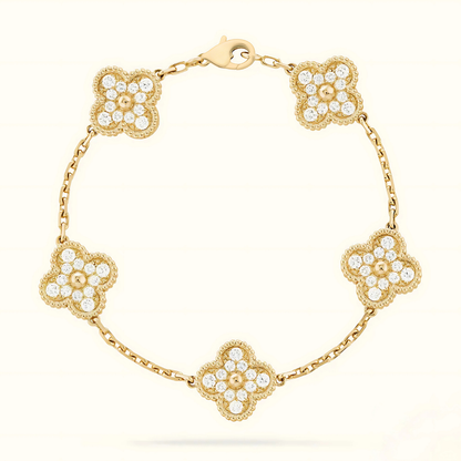 CLOVER - Gold Zircon Bracelet