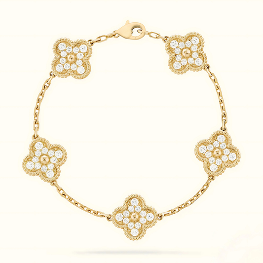 CLOVER - Gold Zircon Bracelet