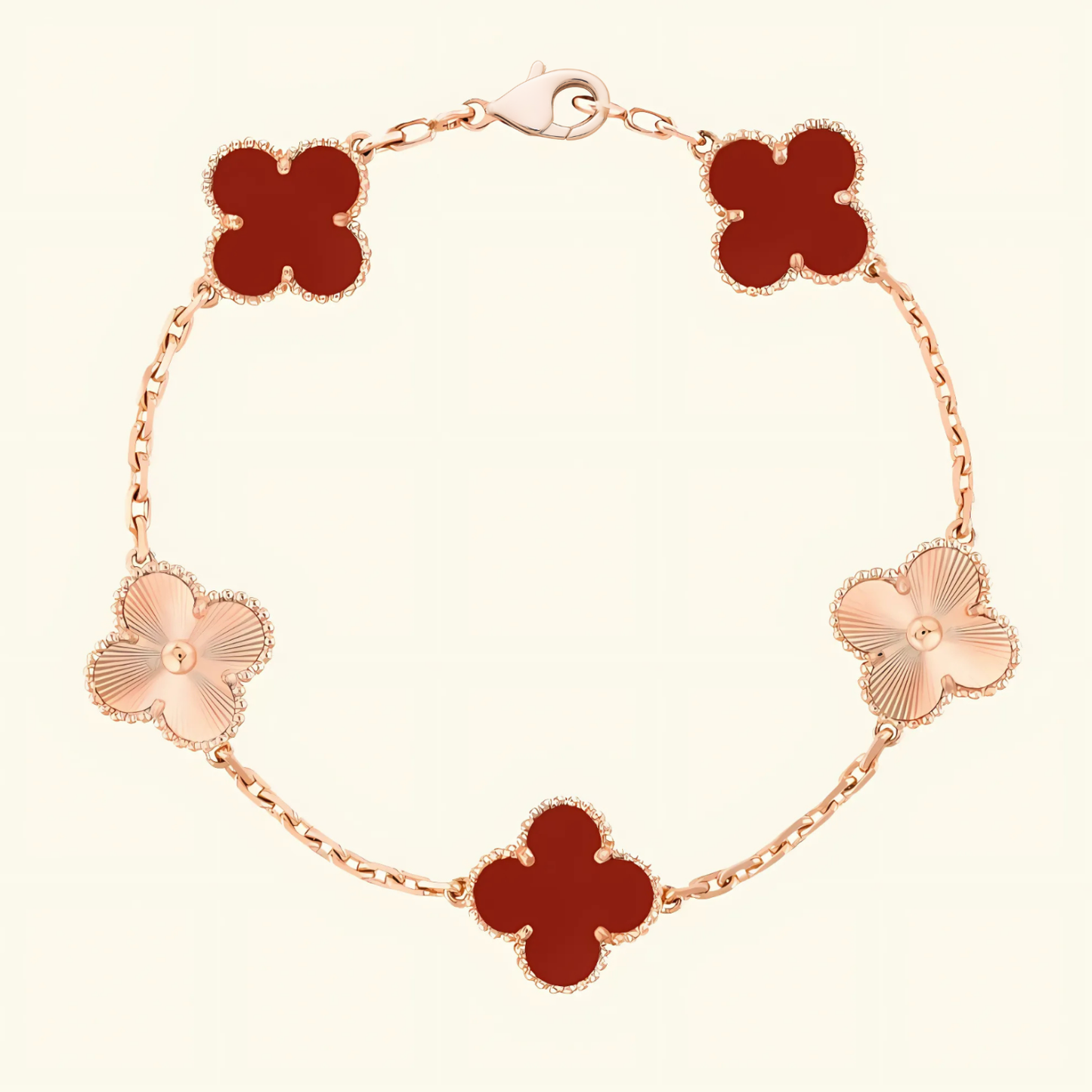CLOVER - Rose Crystal Red Bracelet