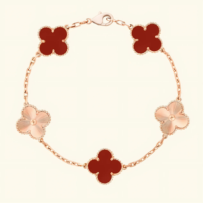 CLOVER - Rose Crystal Red Bracelet