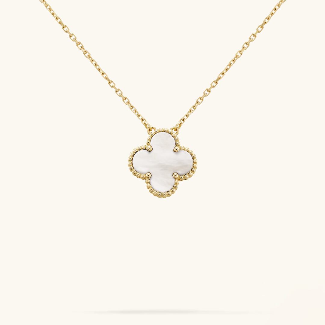 CLOVER - White/Gold Necklace