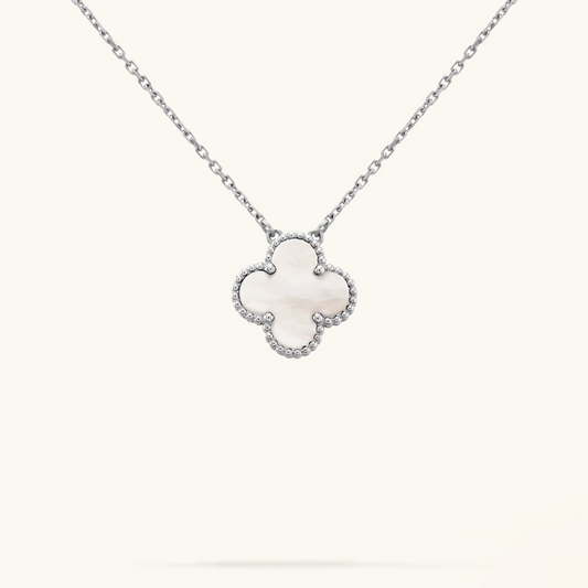 CLOVER - White/Silver Necklace